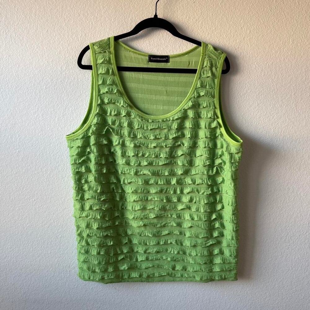 Green ruffle tank top